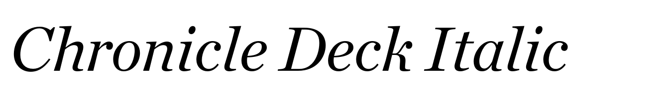 Chronicle Deck Italic